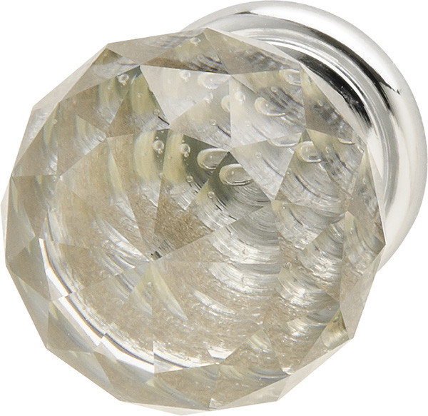 Knob, zinc chrome polished / crystal, M4, 30mm
