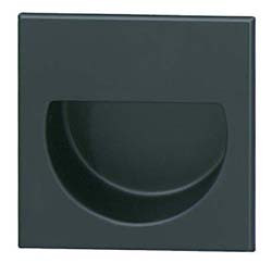 Mortise Pull, brass, black matt,47 x 47mm