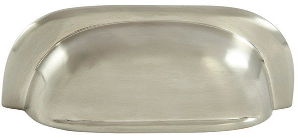 Cup handle, Mulberry, brushed nickel, M4, 64mm center to center