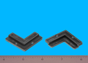 Glass Corner Clip Black 1/8", Pkg of 4