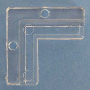 Glass Corner Clip Clear 3/16", Pkg of 50