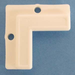 Glass Corner Clip White 3/16", Pkg of 1000