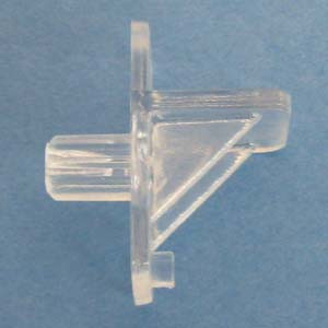 Shelf Support 1/4" - 5/16" fluted peg, Clear, Bag of 1000