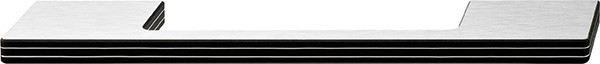 Handle, aluminum, brushed aluminum / black, M4, center to center 192mm