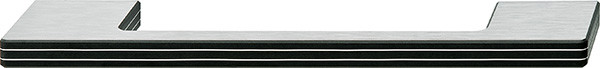 Handle, aluminum, brushed aluminum / black, M4, center to center 160mm