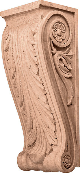 Corbel, acanthus, cherry, 5 x 13 1/2 x 4 1/4"