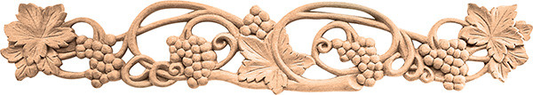 Handcarved Ornament, bordeaux, cherry, 24 x 4 1/2 x 7/8"