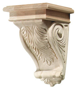Corbel, acanthus, maple, 5-3/4" x 9"