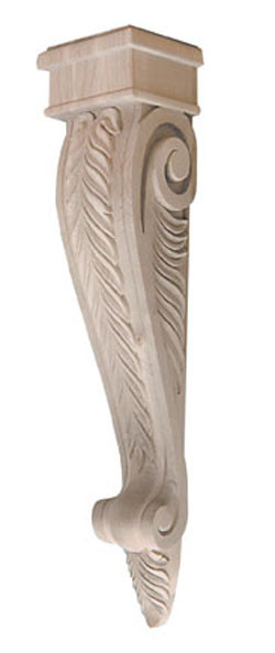 Corbel, acanthus, maple, 5 1/4" x 24"