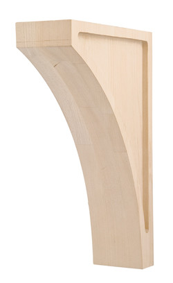 Corbel, contemporary, birch, 3 x 12"