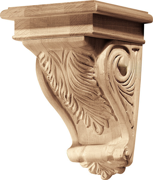 Corbel, acanthus, red oak, 5-3/4" x 9"