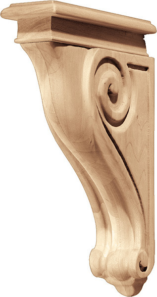 Corbel, rosette, red oak, 2-7/8" x 13"