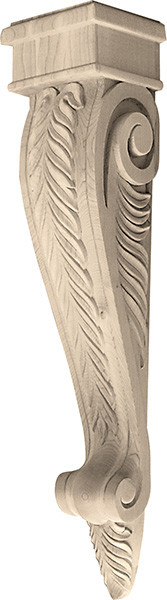 Corbel, acanthus, oak, 5 1/4" x 24"