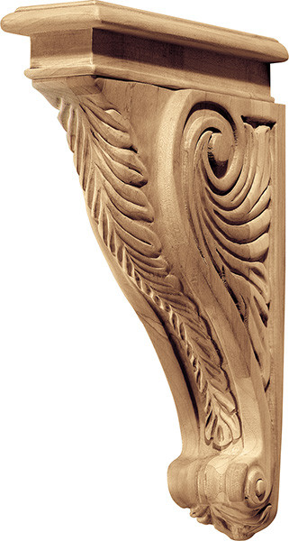 Corbel, acanthus, cherry, 2 7/8 x 13"