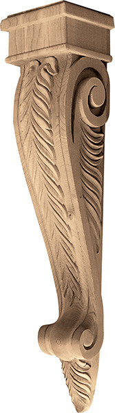 Corbel, acanthus, cherry, 5 1/4" x 24"