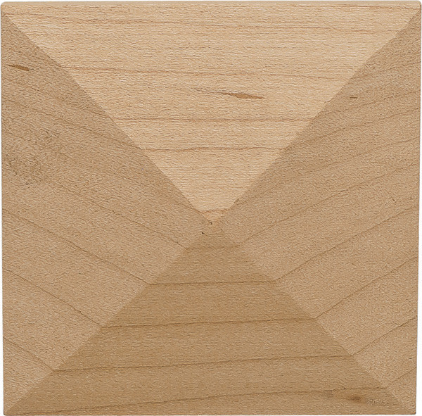 Ornament, dentil, maple, 2 7/8 x 2 7/8 x 3/4"