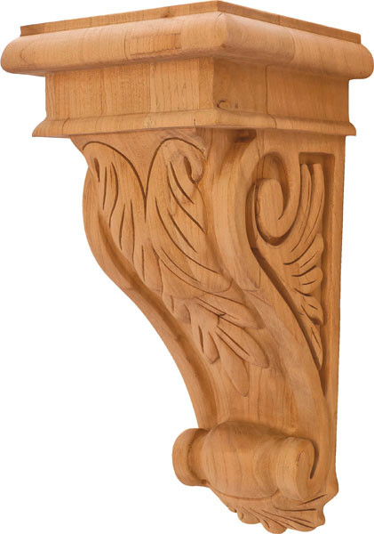 Corbel, Acanthus, cherry, 5 x 9 x 4.25"