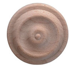 Turned Rosette, maple, 1-1/4" x 1-1/4" x 1/4"