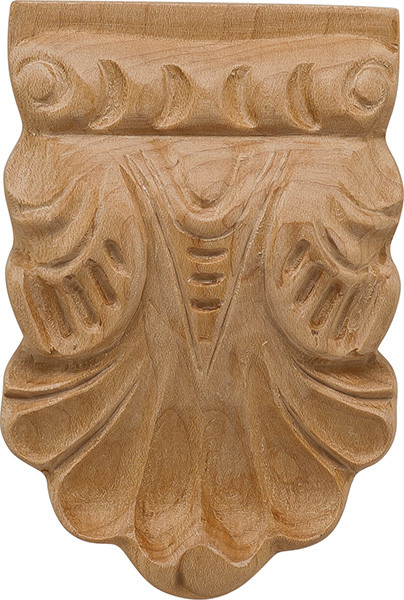 Carved Ornament, maple, 2 15/16 x 4 11/32 x 1 1/16"
