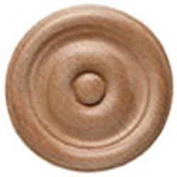Plain Rosette, carved, maple, 2 1/8 x 3/8"