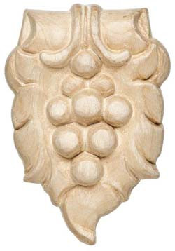 Carved Onlay, Bordeaux, maple, 2-5/16 x 3-1/2"