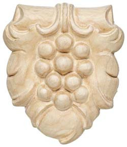 Carved Onlay, Bordeaux, maple, 3-3/16 x 3-5/8"