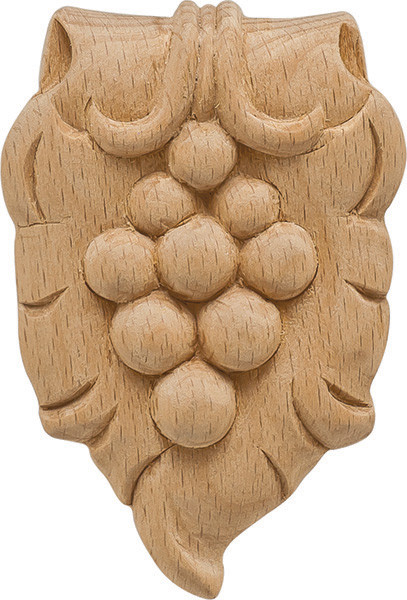 Carved Onlay, Bordeaux, beech, 2-5/16 x 3-1/2"
