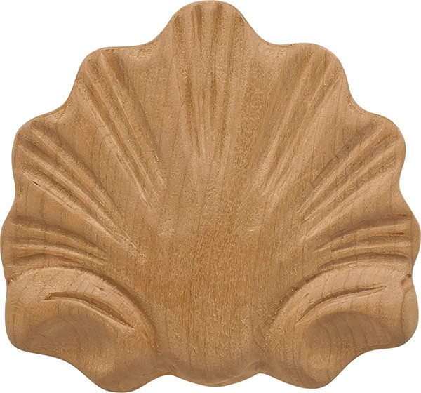 Carved Onlay, shell, cherry, 3-1/4 x 2-15/16"