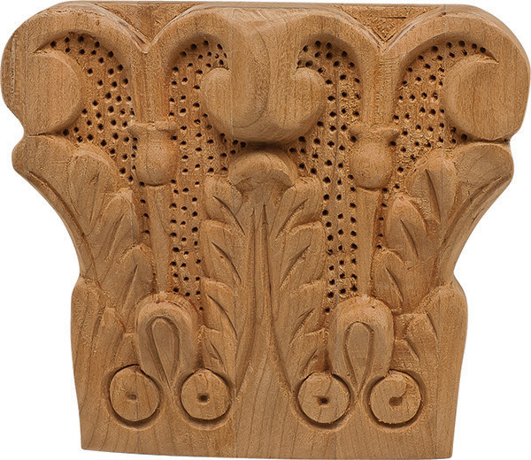 Carved Ornament, cherry, 5-1/8 x 4-1/2 x 1-9/16"