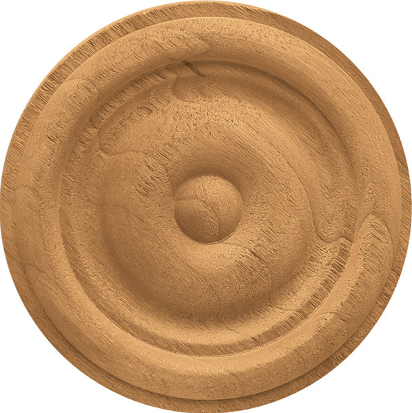 Plain Rosette, carved, cherry, 2 1/8 x 3/8"