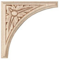Embossed Ornament, acanthus, cherry, 4 3/8 x 3/8"