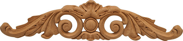 Carved Onlay, acanthus, cherry, 20 x 4-1/2 x 5/8"