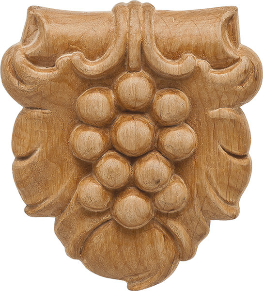 Carved Onlay, Bordeaux, cherry, 3-3/16 x 3-5/8"