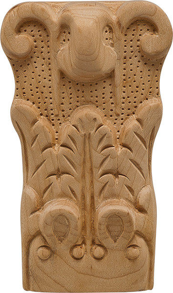 Carved Ornament, acanthus, cherry, 2 15/16 x 5 x 1 1/2"