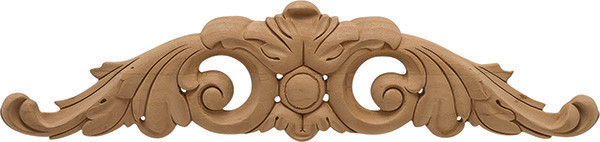 Carved Onlay, acanthus, alder, 20 x 4 1/2 x 5/8"