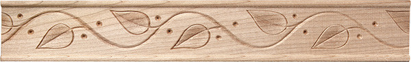 Embossed Moulding, vine, beech, 1 3/4 x 11/32 x 96"