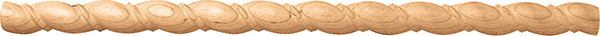 Carved Moulding, rope, beech, 11/16" x 5/16" x 96"