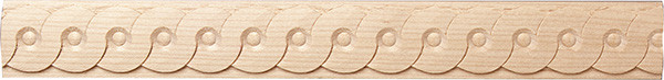 Carved Moulding, serpentine, beech, 3/4 x 1/4 x 96"