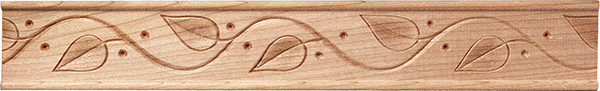 Embossed Moulding, vine, cherry, 1 3/4 x 11/32 x 96"