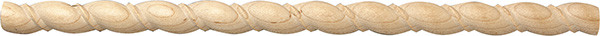 Carved Moulding, rope, alder, 11/16" x 5/16" x 96"