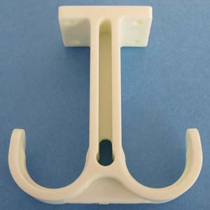 Wire Management Hook White, up to 1" D hook size