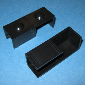 Slide Glide 2-1/2" X 3/4" w/ no hole Black, Bag of 8