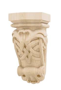 Corbel, Interlacings, oak, 3" x 6"
