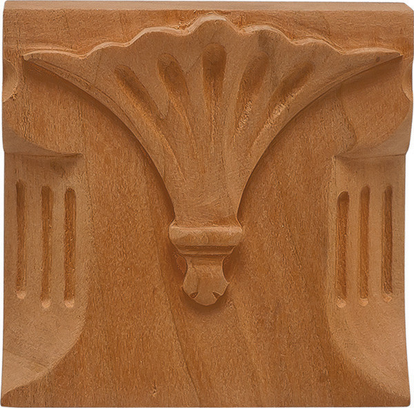 Carved Ornament, Regency, cherry, 2 7/8 x 2 7/8"