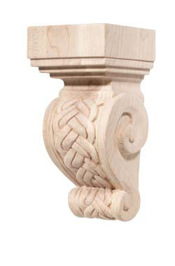 Corbel, Rattan, maple, 2 7/8 x 6"