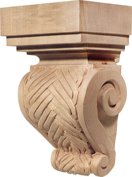Corbel, Rattan, oak, 5 7/8 x 9"