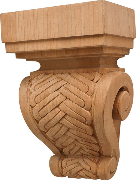 Corbel, Rattan, cherry, 5 7/8 x 9"