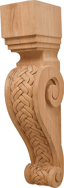 Corbel, Rattan, cherry, 2 7/8 x 13"