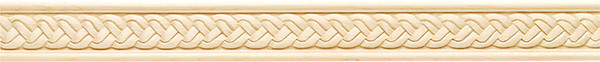 Carved Moulding, braid, maple, 2 x 1/2 x 96"