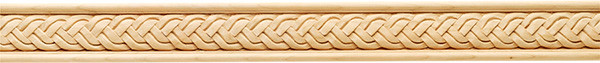 Carved Moulding, braid, cherry, 2 x 1/2 x 96"